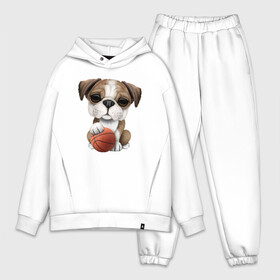 Мужской костюм хлопок OVERSIZE с принтом Бульдог   Баскетбол в Новосибирске,  |  | basketball | dog | game | nba | sport | streetball | баскетбол | баскетболист | бульдог | игра | игрок | мяч | нба | пёс | собака | спорт | стритбол | тренер