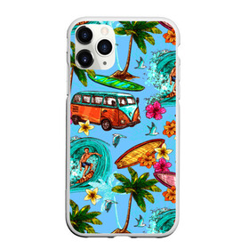 Чехол для iPhone 11 Pro матовый с принтом Пальмы волны серфинг в Новосибирске, Силикон |  | Тематика изображения на принте: beach | club | palm | party | sea | summer | tropical | волна | волны | жара | летние | лето | море | очки | пальмы | пляж | серф | серфинг | тропический