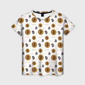 Женская футболка 3D с принтом Узор и биткоина Pattern в Новосибирске, 100% полиэфир ( синтетическое хлопкоподобное полотно) | прямой крой, круглый вырез горловины, длина до линии бедер | binance | bitcoin | blockchain | btc | crypto | dogecoin | ethereum | tether | xrp | бинанс | блокчейн | валюта | деньги | доге | криптовалюта | майнер | майнинг | монеты | паттерн | цифровая валюта | цифровое золото | эфир