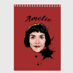 Скетчбук с принтом amelie art в Новосибирске, 100% бумага
 | 48 листов, плотность листов — 100 г/м2, плотность картонной обложки — 250 г/м2. Листы скреплены сверху удобной пружинной спиралью | Тематика изображения на принте: amelie | амели | кино | фильм