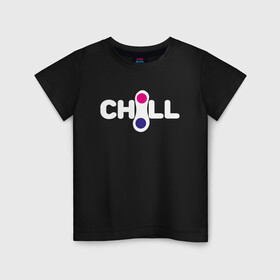 Детская футболка хлопок с принтом chill в Новосибирске, 100% хлопок | круглый вырез горловины, полуприлегающий силуэт, длина до линии бедер | pop it | антистресс | поп ит | симпл димпл