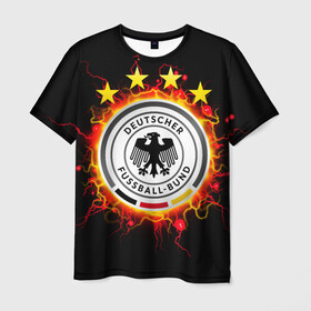 Мужская футболка 3D с принтом Сборная Германии в Новосибирске, 100% полиэфир | прямой крой, круглый вырез горловины, длина до линии бедер | die mannschaft | германия | сборная германии | футбол | чемпионат европы | чемпионат мира