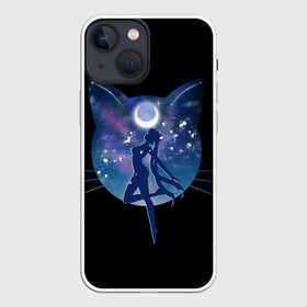 Чехол для iPhone 13 mini с принтом Sailor Moon силуэт в Новосибирске,  |  | sailor moon | звезды | луна | сейлор мун | усаги цукино