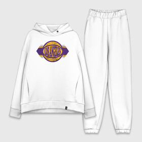 Женский костюм хлопок Oversize с принтом LA Lakers в Новосибирске,  |  | basketball | bryant | game | james | kobe | lakers | lebron | los angeles | nba | sport | streetball | баскетбол | баскетболист | брайант | джеймс | игра | игрок | коби | леброн | лейкерс | лос анджелес | мяч | нба | спорт | стритбол