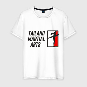Мужская футболка хлопок с принтом MUAY THAI (двусторонняя) в Новосибирске, 100% хлопок | прямой крой, круглый вырез горловины, длина до линии бедер, слегка спущенное плечо. | boxing | fight night | kikcboxing | mma | muay thai | муай тай | тайский бокс
