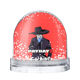 Игрушка Снежный шар с принтом Чумной Pay Day 2 в Новосибирске, Пластик | Изображение внутри шара печатается на глянцевой фотобумаге с двух сторон | game | games | pay day | payday | бандиты | грабители | зфн вфн | игра | игры | пэй дэй