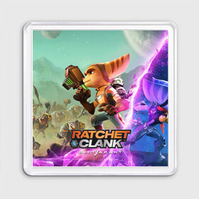 Магнит 55*55 с принтом Ratchet & Clank Rift Apart в Новосибирске, Пластик | Размер: 65*65 мм; Размер печати: 55*55 мм | Тематика изображения на принте: action | animals | nextgen | pc | playstation | ps 5 | ratchet and clank rift apart | robot | sony | steam | top | valve | video games | weapon | xbox | валв | видео игры | животные | иксбокс | некстген | оружие | пк | плейстейшен | пс 5 | робот 