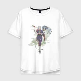 Мужская футболка хлопок Oversize с принтом Современный маг в Новосибирске, 100% хлопок | свободный крой, круглый ворот, “спинка” длиннее передней части | арт | воин | демон | дух | дым | ёкай | китай | маска | призрак | рисунок | рога | самурай | фамильяр | япония