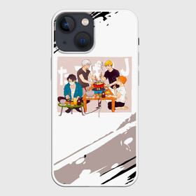 Чехол для iPhone 13 mini с принтом Обед на четверых. ВОЛЕЙБОЛ в Новосибирске,  |  | anime | haikyu | haikyuu | karasuno | аниме | волейбол | ворон | кагеяма | карасуно | кей | кенма | козуме | куроо | маленький гигант | манга | мяч | некома | ойкава | сатори | сёё | тендо | тобио | тоору | хайкью | хината