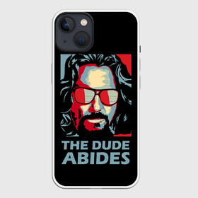 Чехол для iPhone 13 с принтом The Dude Abides (Лебовски) в Новосибирске,  |  | abide | big | dude | jeff | lebowski | the | большой | лебовски | фильм | чувак