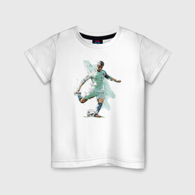 Детская футболка хлопок с принтом Ronaldo в Новосибирске, 100% хлопок | круглый вырез горловины, полуприлегающий силуэт, длина до линии бедер | celebrity | football | forward | ronaldo | star | звезда | знаменитость | роналду | форвард | футбол