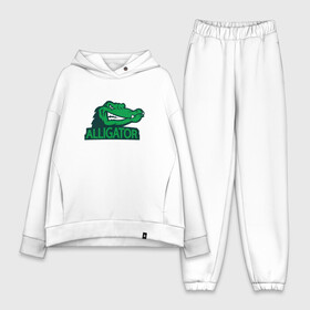 Женский костюм хлопок Oversize с принтом Аллигатор в Новосибирске,  |  | alligator | crocodile | reptile | аллигатор | крокодил | крокодильчик