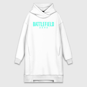 Платье-худи хлопок с принтом Battlefield 2042 logo в Новосибирске,  |  | action | battlefield 2042 | ea | future | nextgen | origin | pc | playstation | ps 5 | robot | sony | steam | valve | video games | war | weapon | xbox | батлфилд 2042 | будущее | валв | война | еа | игры | иксбокс | лого | некстген | ориджин | о