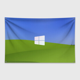 Флаг-баннер с принтом W10 в Новосибирске, 100% полиэстер | размер 67 х 109 см, плотность ткани — 95 г/м2; по краям флага есть четыре люверса для крепления | microsoft | windows | иллюстрация | логотип | окно