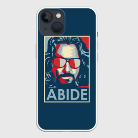 Чехол для iPhone 13 с принтом ABIDE Большой Лебовский в Новосибирске,  |  | dude | jeff bridges | the big lebowski | большой лебовский | джефф бриджес | поп арт | фильм | чувак