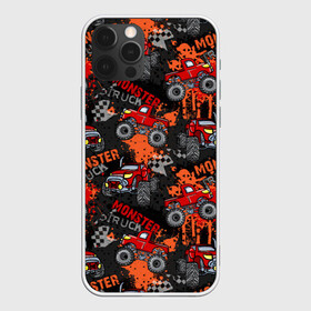 Чехол для iPhone 12 Pro с принтом MONSTER TRUCK RED в Новосибирске, силикон | область печати: задняя сторона чехла, без боковых панелей | 4x4 | hummer | monster | truck | гонка | гонщик | грузовики | джип | джипы | кольцевые гонки | хаммер