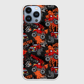 Чехол для iPhone 13 Pro Max с принтом MONSTER TRUCK RED в Новосибирске,  |  | 4x4 | hummer | monster | truck | гонка | гонщик | грузовики | джип | джипы | кольцевые гонки | хаммер