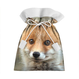 Подарочный 3D мешок с принтом Миленький лисенок в Новосибирске, 100% полиэстер | Размер: 29*39 см | fox | foxy | животное | звери | лиса | лисенок | лисичка | милая | рыжая | фокс