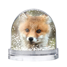 Игрушка Снежный шар с принтом Миленький лисенок в Новосибирске, Пластик | Изображение внутри шара печатается на глянцевой фотобумаге с двух сторон | fox | foxy | животное | звери | лиса | лисенок | лисичка | милая | рыжая | фокс
