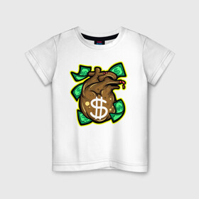 Детская футболка хлопок с принтом Денежное сердце в Новосибирске, 100% хлопок | круглый вырез горловины, полуприлегающий силуэт, длина до линии бедер | colorful | деньги | доллары | иллюстрация | сердце