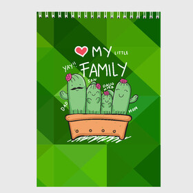 Скетчбук с принтом Милая семья кактусов в Новосибирске, 100% бумага
 | 48 листов, плотность листов — 100 г/м2, плотность картонной обложки — 250 г/м2. Листы скреплены сверху удобной пружинной спиралью | Тематика изображения на принте: cactus | кактус | кактусы | милый | растение | цветок