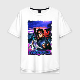 Мужская футболка хлопок Oversize с принтом Far Cry 3: Blood Dragon в Новосибирске, 100% хлопок | свободный крой, круглый ворот, “спинка” длиннее передней части | bloodragon | farcry | fc 5 | fc5 | фар край