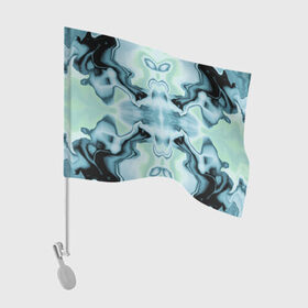 Флаг для автомобиля с принтом Абстракт Голубая бабочка в Новосибирске, 100% полиэстер | Размер: 30*21 см | абстракт | волны | искажение | паттерн | узор