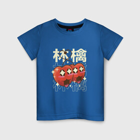 Детская футболка хлопок с принтом Японские кавайные яблоки в Новосибирске, 100% хлопок | круглый вырез горловины, полуприлегающий силуэт, длина до линии бедер | anime | apple | apples | art | cute | fruit | fruits | japan | japanese | kanji | kawaii | love | manga | алфавит | аниме | арт | в японском стиле | кандзи | красные яблоки | любовь | манга | милота | сердечко | сердце | фрукты | яблоко