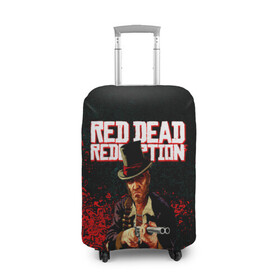 Чехол для чемодана 3D с принтом Red Dead Redemption Bandit в Новосибирске, 86% полиэфир, 14% спандекс | двустороннее нанесение принта, прорези для ручек и колес | game | red dead | red dead redemption 2 | redemption 2 | rockstar games | бандиты | дикий запад | игры | ковбои | оружие