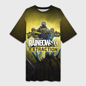 Платье-футболка 3D с принтом Rainbow Six Extraction   Радуга 6 Эвакуация в Новосибирске,  |  | battlefield | call | clancy | cod | counter | csgo | duty | extraction | ghost | rainbow | rainbowsix | recon | siege | six | strike | tom | war | боец | воин | война | клэнси | ксго | оружие | осада | радуга | рейнбов | рейнбоу | рэйнбоу | солдат | том |