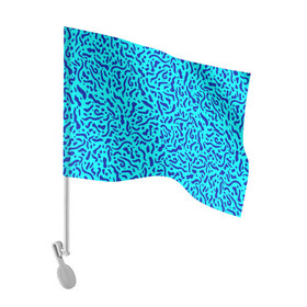 Флаг для автомобиля с принтом Неоновые синие узоры в Новосибирске, 100% полиэстер | Размер: 30*21 см | abstract | blue | neon | sea | абстракционизм | абстракция | африканские | вода | волны | голубые узоры | камуфляж | лагуна | линии | мелкий узор | мемфис | море | морское | неоновый | орнамент | пятна | пятнистый