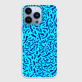 Чехол для iPhone 13 Pro с принтом Неоновые синие узоры в Новосибирске,  |  | abstract | blue | neon | sea | абстракционизм | абстракция | африканские | вода | волны | голубые узоры | камуфляж | лагуна | линии | мелкий узор | мемфис | море | морское | неоновый | орнамент | пятна | пятнистый