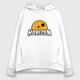 Женское худи Oversize хлопок с принтом Horizon в Новосибирске, френч-терри — 70% хлопок, 30% полиэстер. Мягкий теплый начес внутри —100% хлопок | боковые карманы, эластичные манжеты и нижняя кромка, капюшон на магнитной кнопке | game | games | race | гонка | гоночка | игра | игры | лига ракет | машинки | рокет лига | футбол