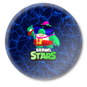 Значок с принтом Базз Buzz Brawl Stars в Новосибирске,  металл | круглая форма, металлическая застежка в виде булавки | brawl | brawl stars | brawlstars | brawl_stars | buz | buzz | баз | базз | бравл | бравлстарс | буз