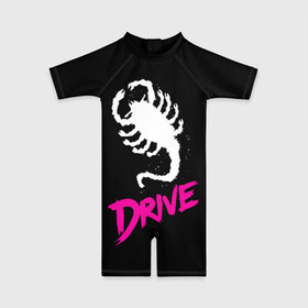 Детский купальный костюм 3D с принтом Драйв Drive в Новосибирске, Полиэстер 85%, Спандекс 15% | застежка на молнии на спине | auto | car | drive фильм | moto | scorpio | the driver | авто | водитель | гонки | гонщик | драйв | скорпион | тачки