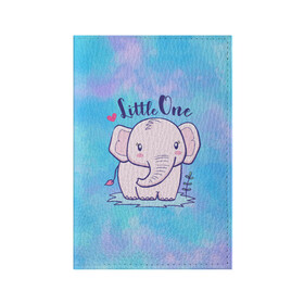Обложка для паспорта матовая кожа с принтом Маленький слоненок в Новосибирске, натуральная матовая кожа | размер 19,3 х 13,7 см; прозрачные пластиковые крепления | детеныш | милый | ребенок | слон | слоненок | слоник