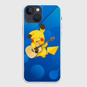 Чехол для iPhone 13 mini с принтом Пикачу с гитарой в Новосибирске,  |  | anime | picachu | pikachu | аниме | милый | пика | пикачу | покебол | покемон