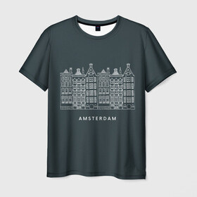 Мужская футболка 3D с принтом Амстердам в Новосибирске, 100% полиэфир | прямой крой, круглый вырез горловины, длина до линии бедер | англия | великобритания | туризм