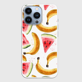 Чехол для iPhone 13 Pro с принтом Летний фреш арбуз банан в Новосибирске,  |  | арбуз | арбузы | банан | бананы | летний | лето | фреш | фрукты