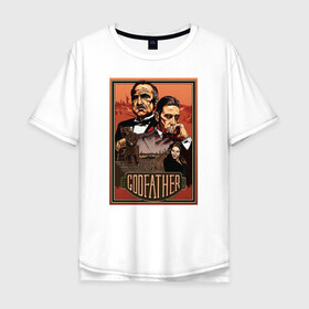Мужская футболка хлопок Oversize с принтом Крестный отец фильм в Новосибирске, 100% хлопок | свободный крой, круглый ворот, “спинка” длиннее передней части | godfather | кино | крестный отец | фильм