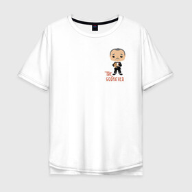 Мужская футболка хлопок Oversize с принтом крестный отец дон корлеоне в Новосибирске, 100% хлопок | свободный крой, круглый ворот, “спинка” длиннее передней части | godfather | кино | крестный отец | фильм