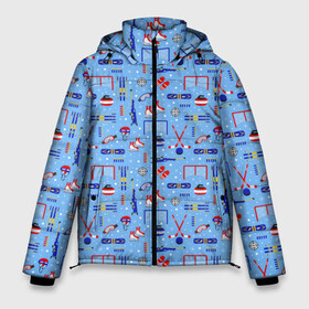 Мужская зимняя куртка 3D с принтом Зимние виды спорта в Новосибирске, верх — 100% полиэстер; подкладка — 100% полиэстер; утеплитель — 100% полиэстер | длина ниже бедра, свободный силуэт Оверсайз. Есть воротник-стойка, отстегивающийся капюшон и ветрозащитная планка. 

Боковые карманы с листочкой на кнопках и внутренний карман на молнии. | Тематика изображения на принте: biathlon | curling | figure skating | hockey | short track | skating | ski race | snowboard | биатлон | кёрлинг | конькобежный спорт | лыжные гонки | сноуборд | фигурное катание | хоккей | шорт трек