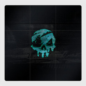 Магнитный плакат 3Х3 с принтом Skull of pirate в Новосибирске, Полимерный материал с магнитным слоем | 9 деталей размером 9*9 см | Тематика изображения на принте: game | games | pirate | sea of thieves | sot | игра | игры | корабли | корабль | кракен | майкрософт | море | море воров | моря | пираты