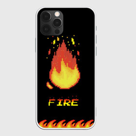 Чехол для iPhone 12 Pro Max с принтом FIRE в Новосибирске, Силикон |  | fire | pixel art | арт | огонь | пиксель