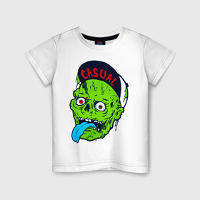 Детская футболка хлопок с принтом Zombie casual в Новосибирске, 100% хлопок | круглый вырез горловины, полуприлегающий силуэт, длина до линии бедер | bmx | зомби | скейтер | урбан