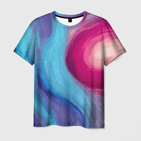Мужская футболка 3D с принтом Волна в Новосибирске, 100% полиэфир | прямой крой, круглый вырез горловины, длина до линии бедер | абстракция | движение | картина | цвет