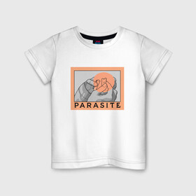 Детская футболка хлопок с принтом Parasite в Новосибирске, 100% хлопок | круглый вырез горловины, полуприлегающий силуэт, длина до линии бедер | bong joon ho | korea | parasite | актер | драма | канны | кино | комедия | корея | оскар | паразиты | пон чжун хо | режиссер | семья | триллер