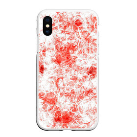 Чехол для iPhone XS Max матовый с принтом Кроваво-грязные пятна в Новосибирске, Силикон | Область печати: задняя сторона чехла, без боковых панелей | красно белый | узоры | уникальность