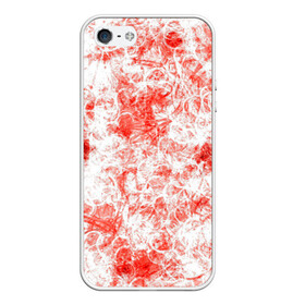 Чехол для iPhone 5/5S матовый с принтом Кроваво-грязные пятна в Новосибирске, Силикон | Область печати: задняя сторона чехла, без боковых панелей | красно белый | узоры | уникальность