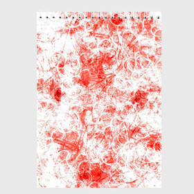 Скетчбук с принтом Кроваво-грязные пятна в Новосибирске, 100% бумага
 | 48 листов, плотность листов — 100 г/м2, плотность картонной обложки — 250 г/м2. Листы скреплены сверху удобной пружинной спиралью | красно белый | узоры | уникальность